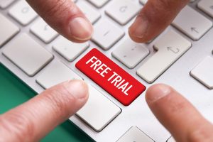 keyboard button saying "Free Trial"